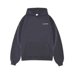 Dark Gray Thick French Terry Hoodie by Anniou