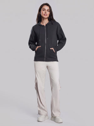 #DarkGrey Fleece Lined Full Zip Hoodie
