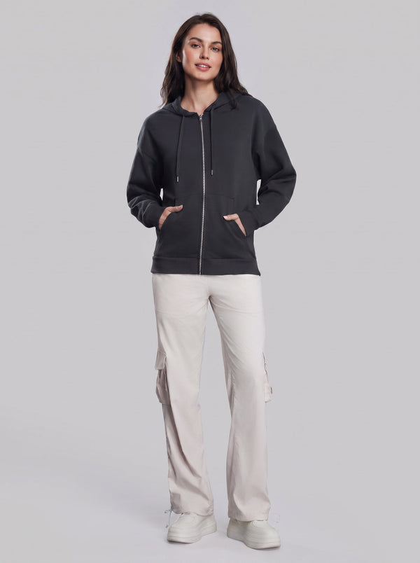 #DarkGrey Fleece Lined Full Zip Hoodie