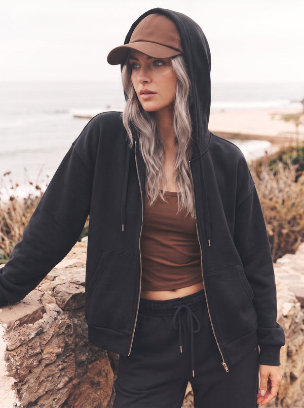 #DarkGrey Full Zip Hoodie