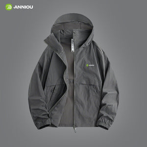 Dark Grey Hooded Full Zip Top UPF 100+