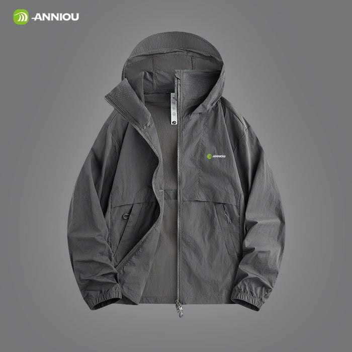Dark Grey Hooded Full Zip Top UPF 100+