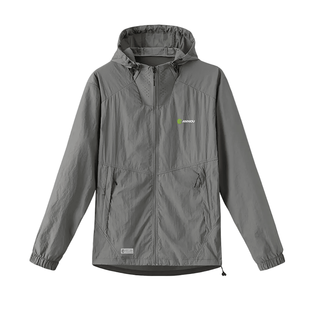 Dark Grey Lightweight Hiking Hoodie Jacket UPF 50+