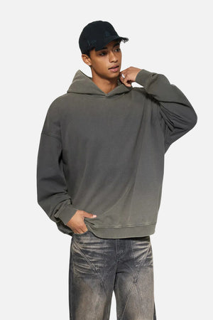 #DarkGrey Vintage Washed Gradient Hoodie