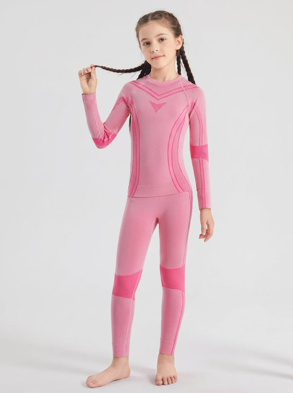 #Darkpink Children's Ski Base Layer Set