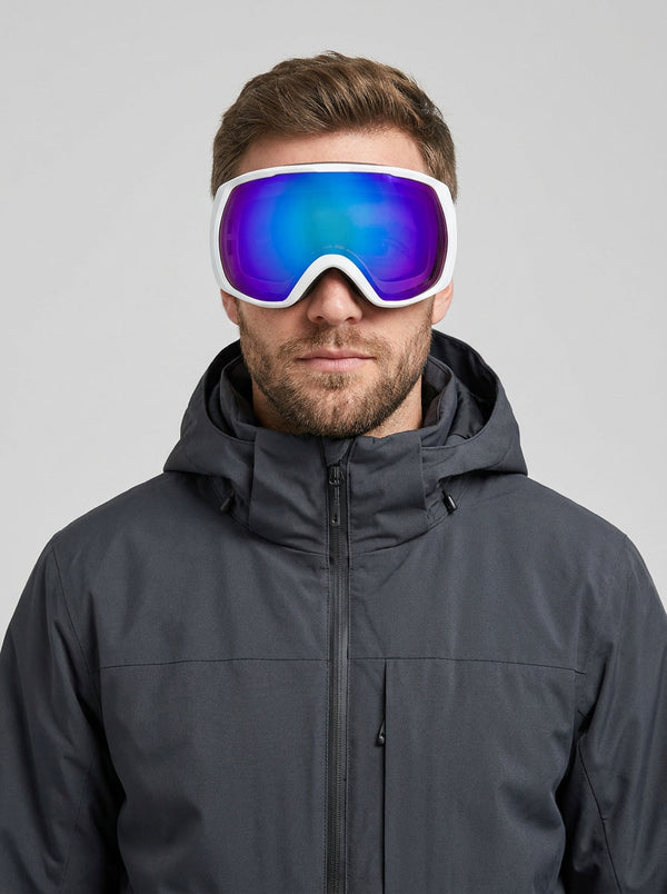 #DarkBlue Double Layer Anti‑fog Ski Goggles