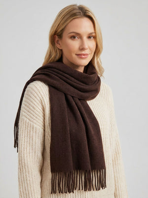 #Darkcoffee Solid Wool Winter Scarf