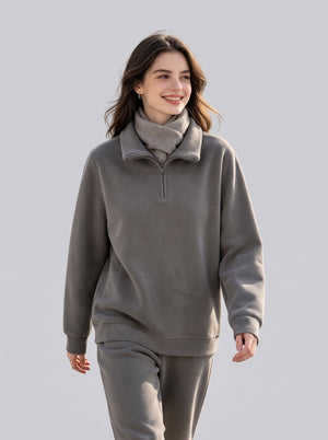 #Darkgrey Women's Fleece Pullover Sweatshirt