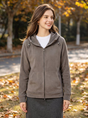 #Darkgrey Womens Fleece Zip Up Hoodie