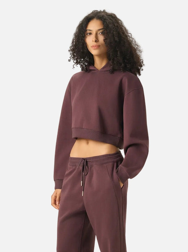 #Darkpurple Cropped Boxy Heavyweight Hoodie