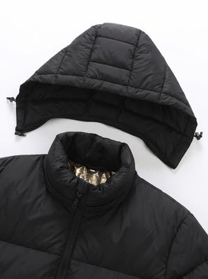 Detachable hood with #Black Dual Control Heated Padded Jacket