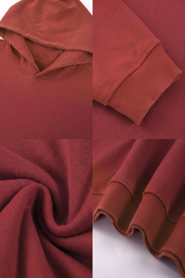 Details of #Red Vintage Washed Gradient Hoodie