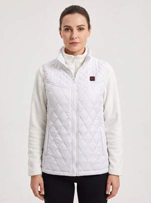 womens white  Diamond Quilted Heated Vest