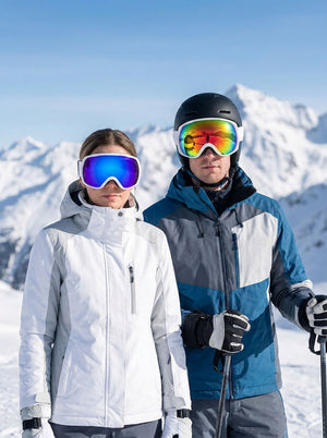 #DarkBlue And Red Double Layer Anti fog Ski Goggles