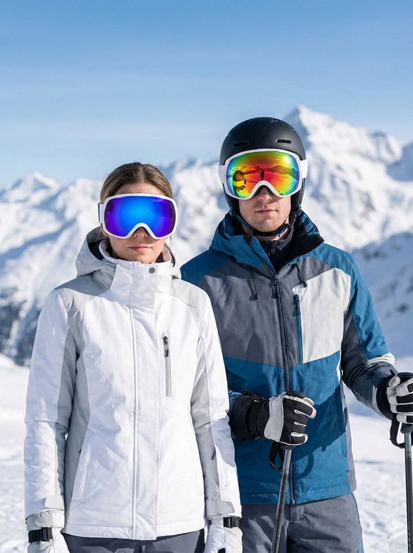 #DarkBlue And Red Double Layer Anti fog Ski Goggles