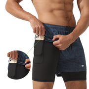 Double Layer Printed Sports Shorts lining 