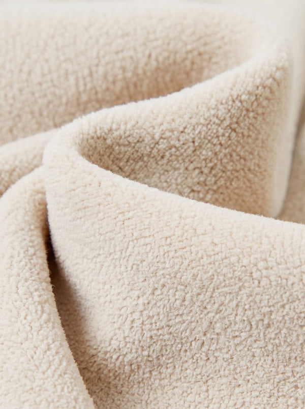 Double Sided Fleece #khaki Fleece Zip Up Hoodie