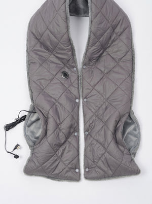 Dual Side Pocket Design with #grey Heated Long Scarf
