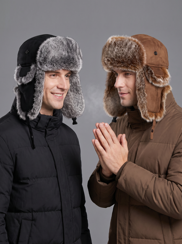 #Black brown Ear Protecting  Cold Weather Hat