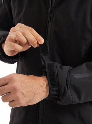 Elastic windproof cuffs with hook and loop closures with #Black Heated Softshell Jacket