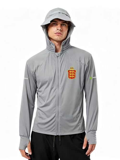 Man wearing the England Ofiicial Shooting Undergarment in Gray