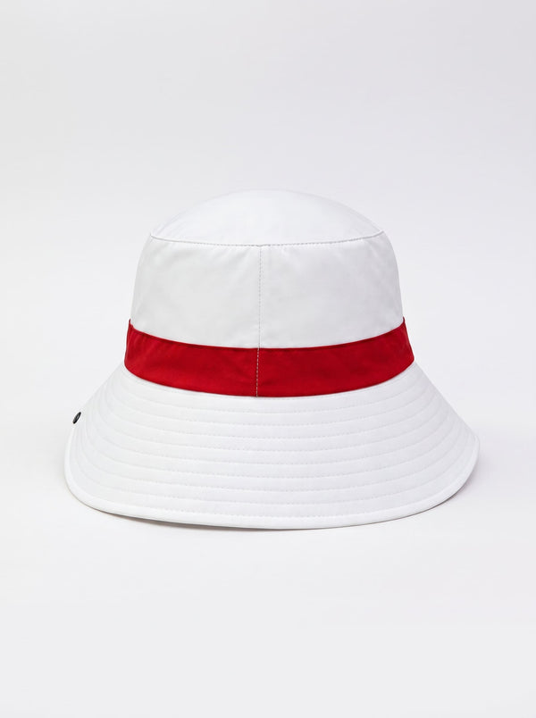 English Official UV Bucket Hat back in white and red