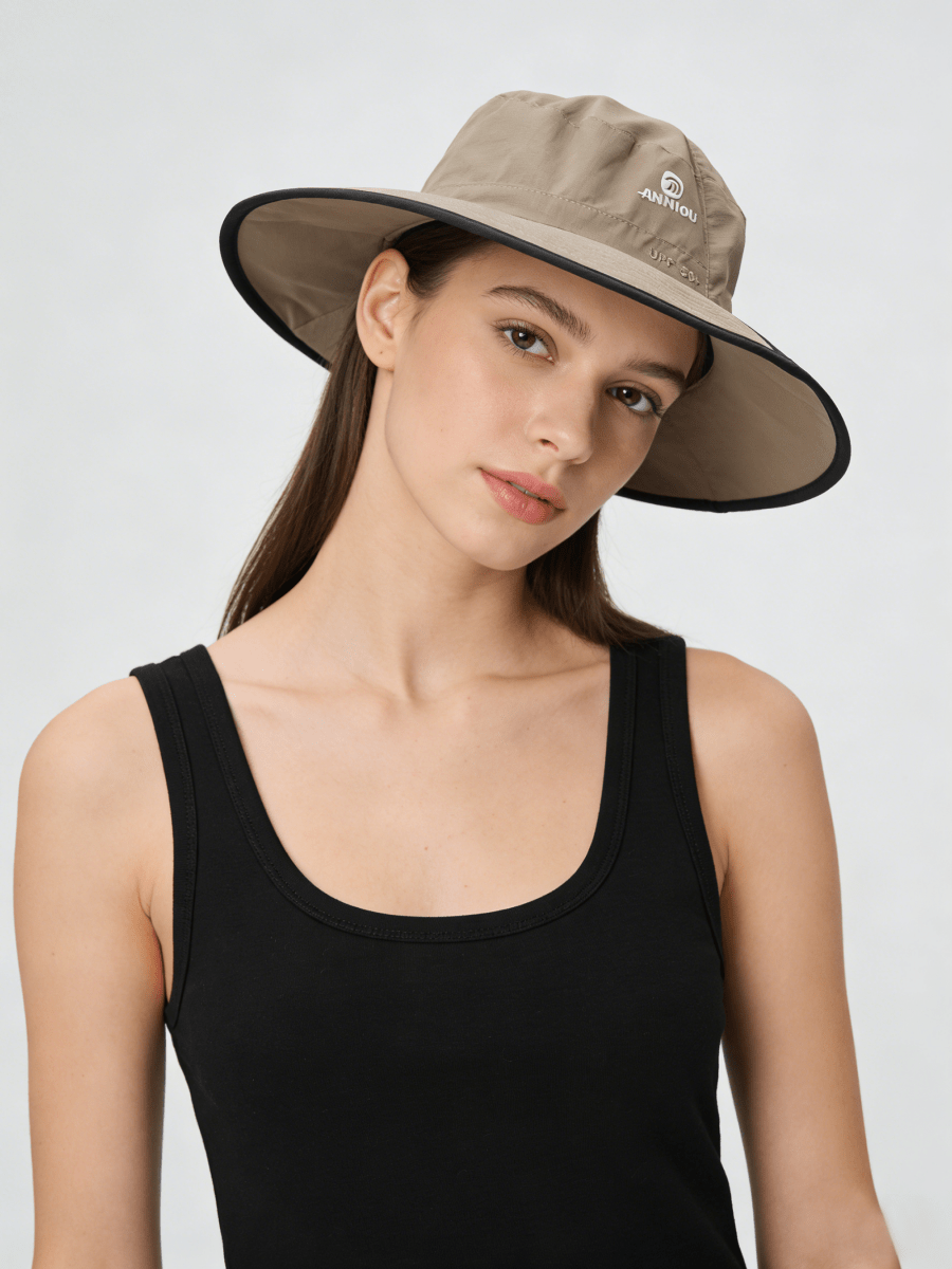 #Khaki Everyday Broad Brim Sun Hat UPF 50+