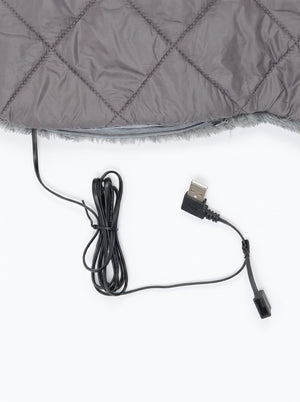 Extended USB Power Cable Design with #grey Heated Long Scarf