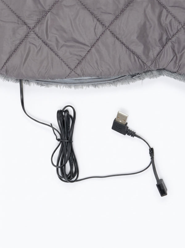 Extended USB Power Cable Design with #grey Heated Long Scarf