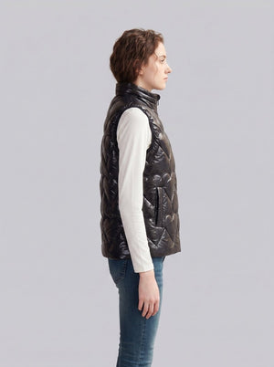 Fashion Ladies Shiny Padded Heated Vest