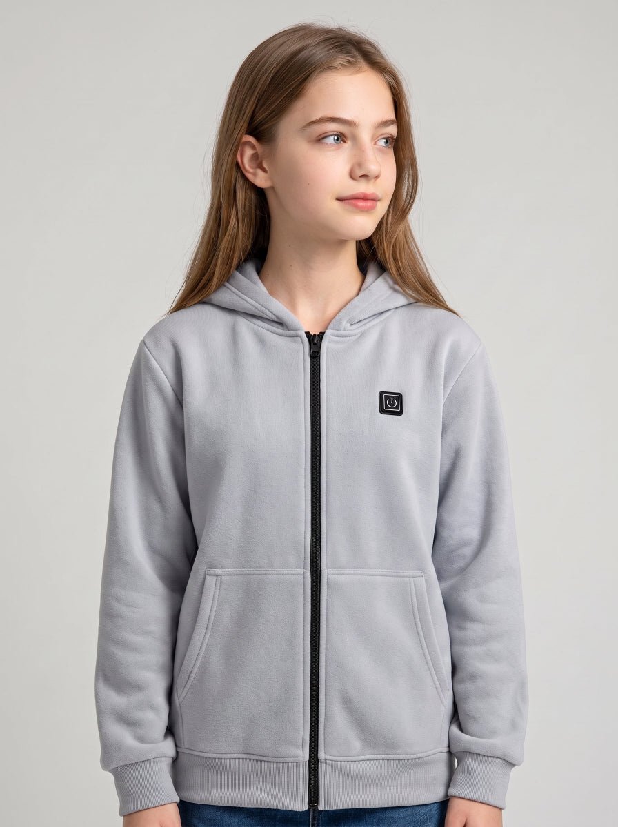Girls Grey Heated Hoodie
