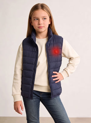 Girls Navy Heated Gilet