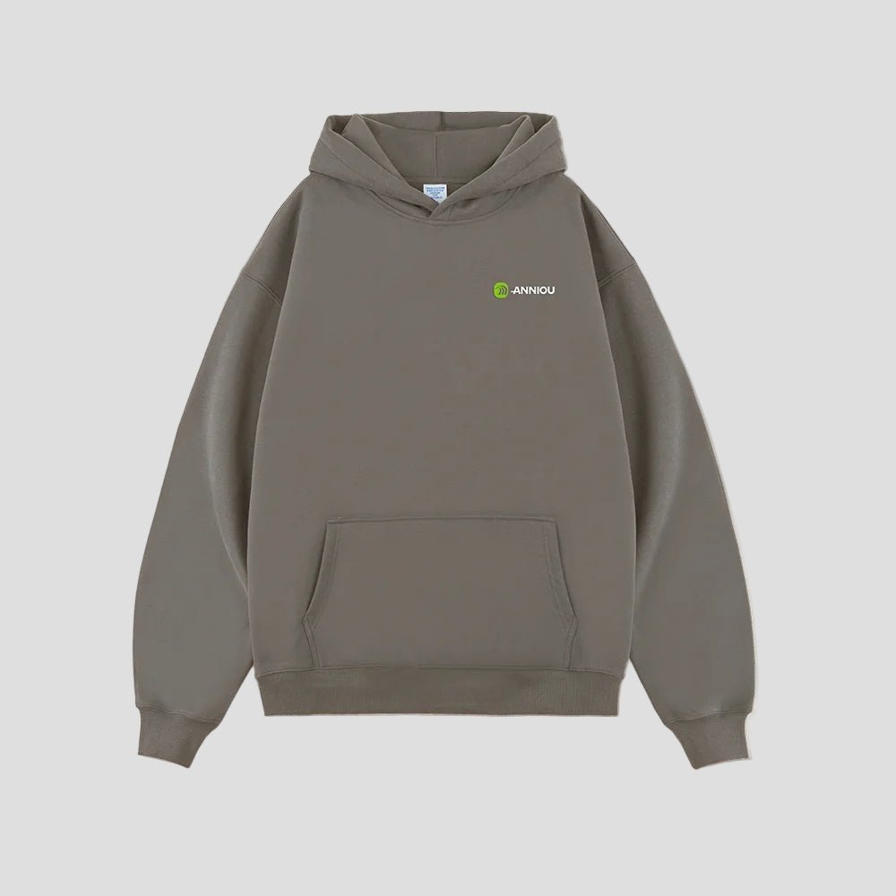 Gray Anniou Thick Fleece Lined Hoodie