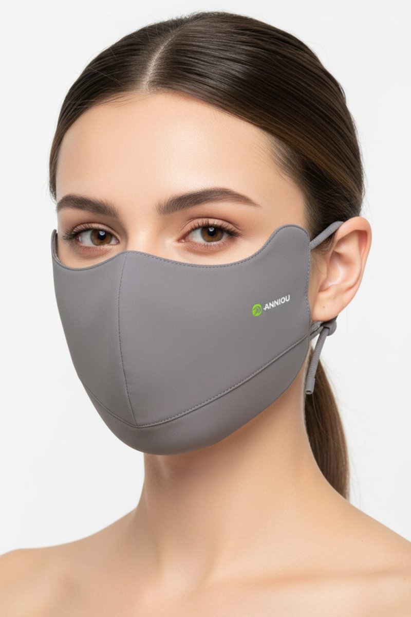 Gray Yarn Face Mask UPF 100