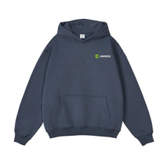 Gray Blue Oversized Pullover Urban Sports Hoodie by Anniou