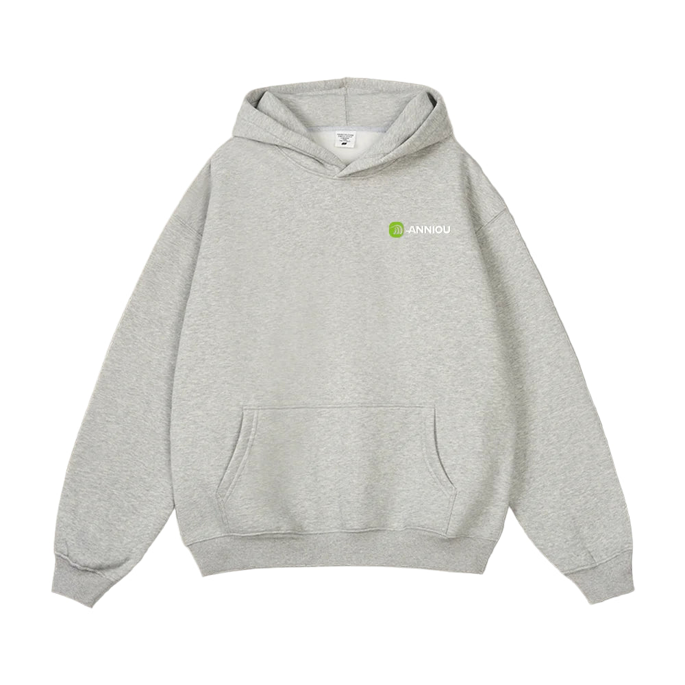 Gray Oversized Pullover Urban Sports Hoodie by Anniou