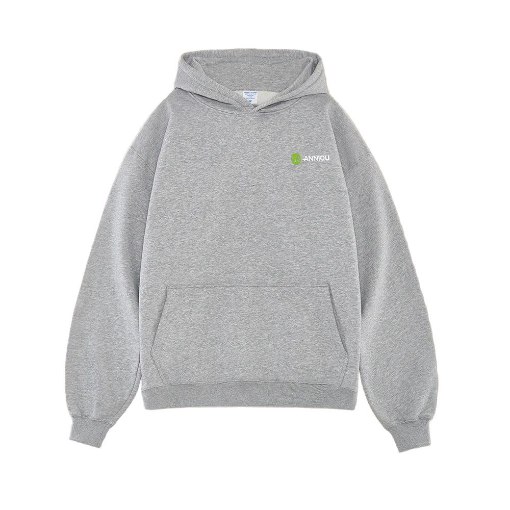 Gray Thick French Terry Hoodie by Anniou
