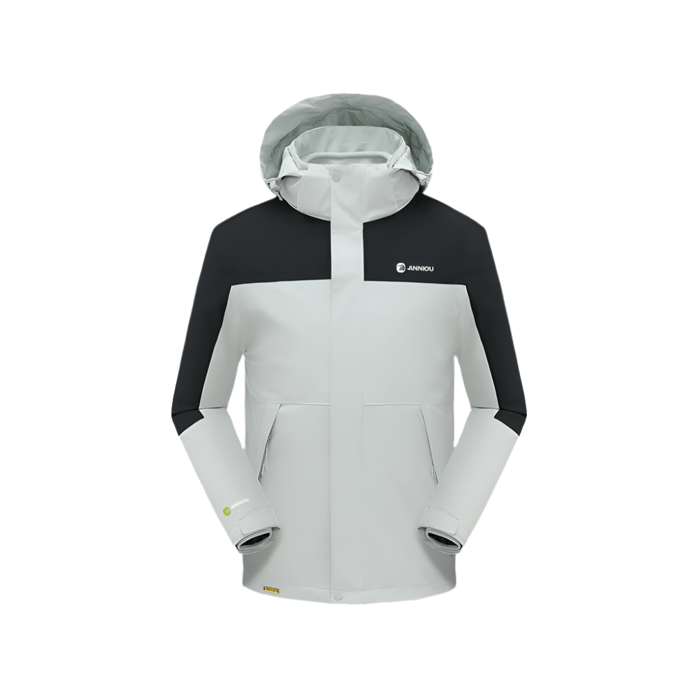 Gray hooded Teflon 3-in-1 Shell Jacket