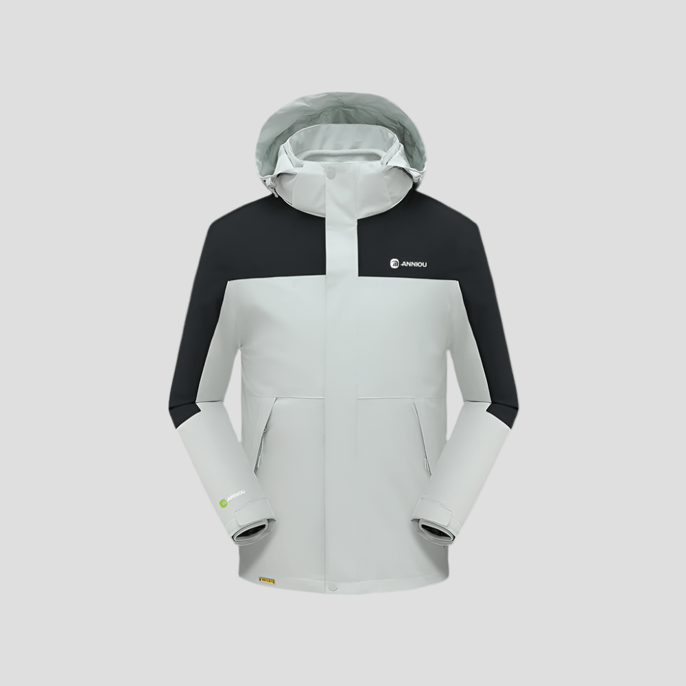 Gray hooded Teflon 3-in-1 Shell Jacket