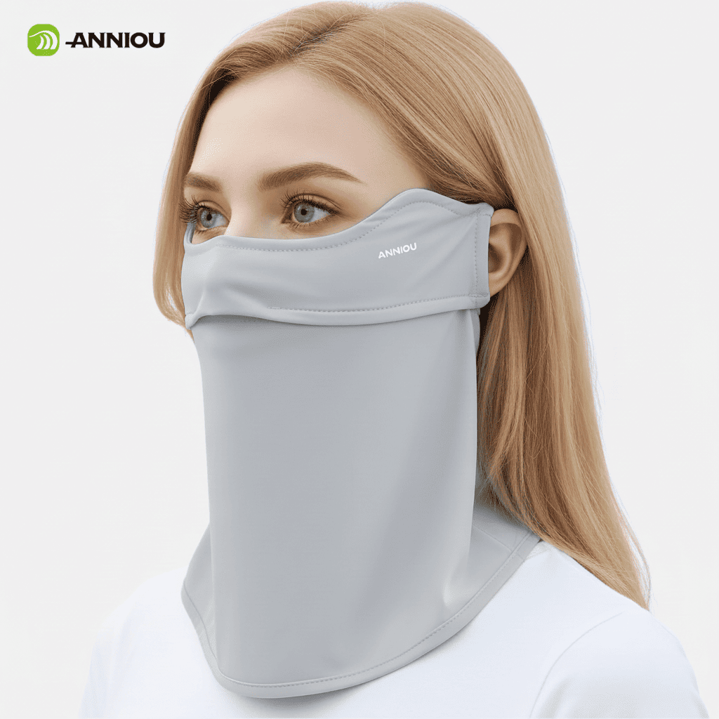 Gray neck gaiter Face Mask UPF 50+
