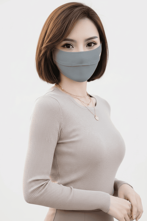 Gray sun protection face mask