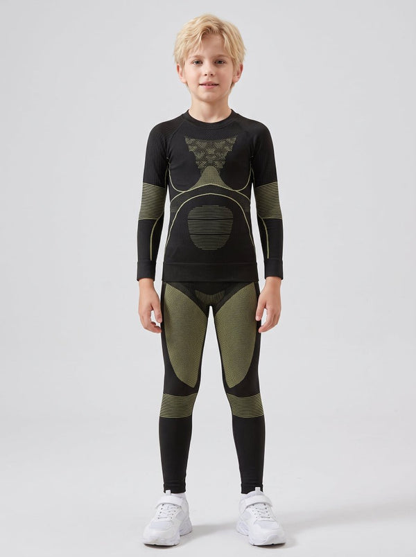 #Green Boy Compression Ski Base Layer Set