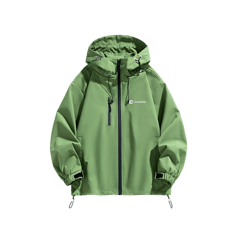 Green Breathable Hooded Shell Jacket