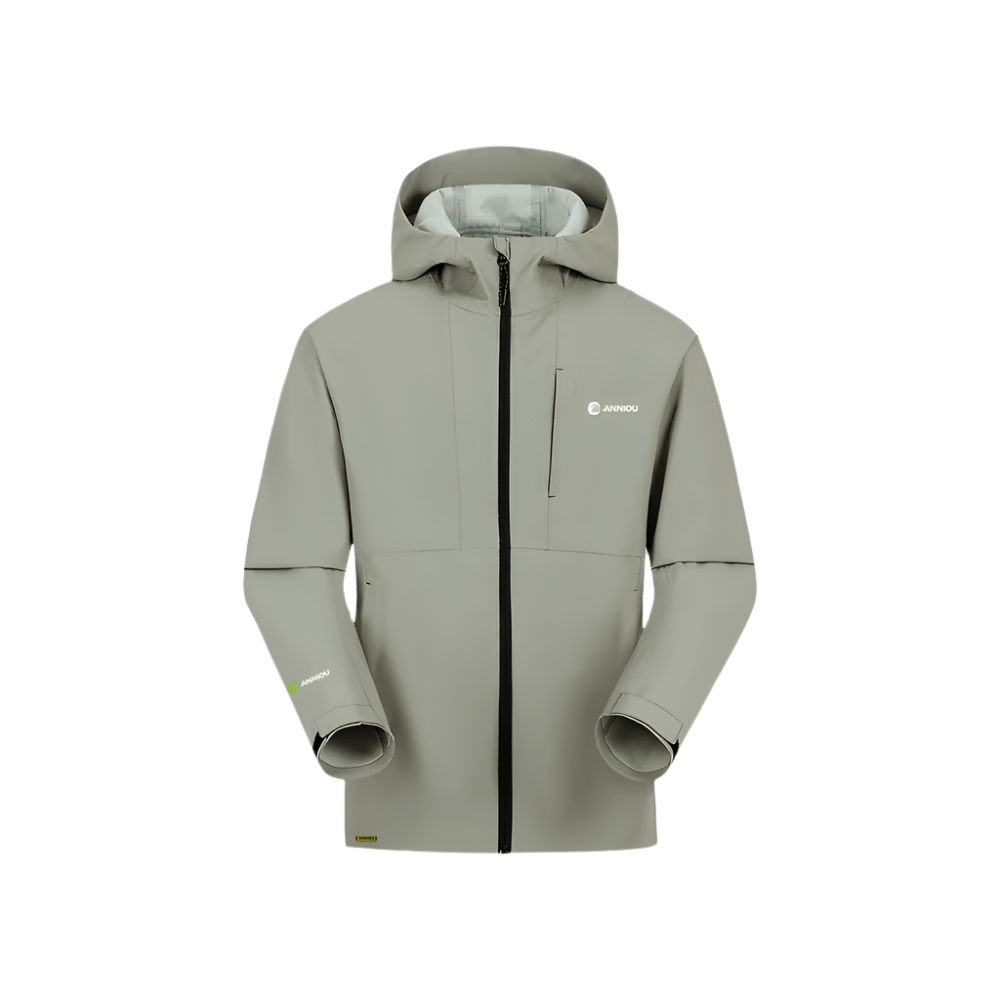 Green Seamless Hardshell Hooded Jacket by Anniou