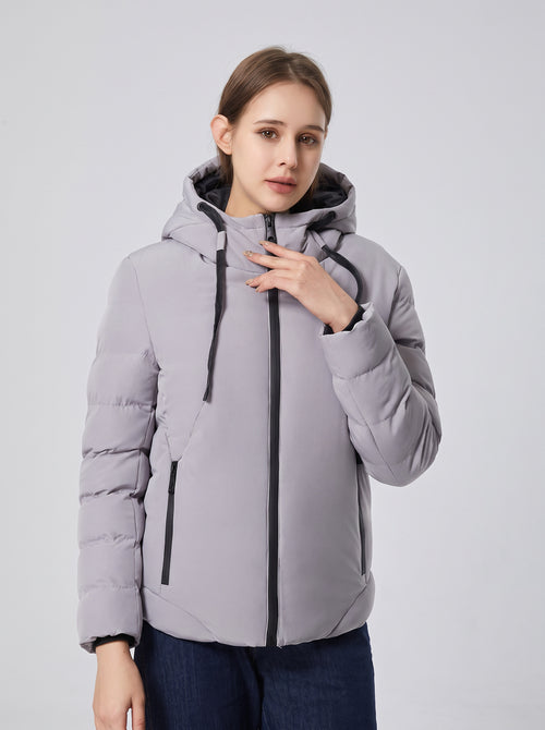 #Grey 11 Area Heated Hooded Padded Jacket