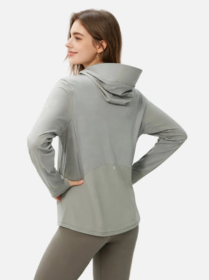 #Grey Black Coated UV Protection Jacket of back view