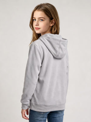 Grey Girls Heated Hoodie from the back