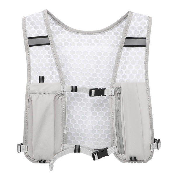 #Light Grey Marathon Hydration Backpack Sports Vest