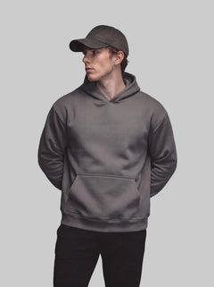 #Grey Men's Fleece Hooded Sweatshirt