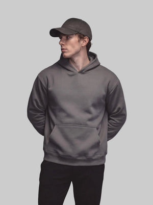 #Grey Men's Fleece Hooded Sweatshirt